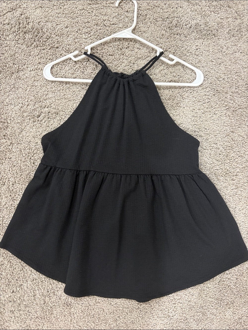 SO Black Halter Peplum Camisole